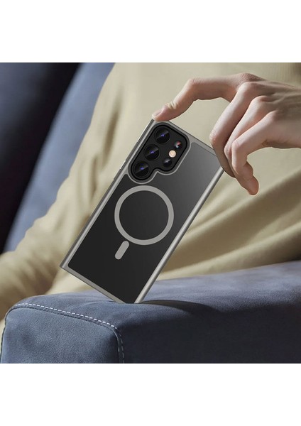 Samsung Galaxy S24 Ultra Uyumlu Kılıf Zebana Fros Silikon Kılıf (Kablosuz Şarj Destekli) Gri fırsatları