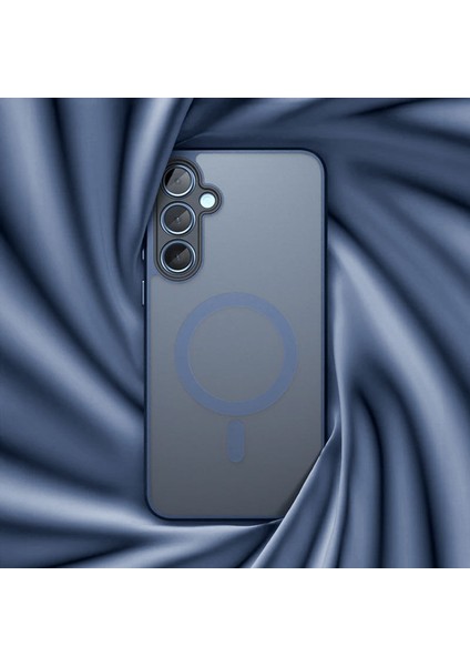 Samsung Galaxy S25 Uyumlu Kılıf Zebana Fros Silikon Kılıf (Kablosuz Şarj Destekli) Lacivert modelleri