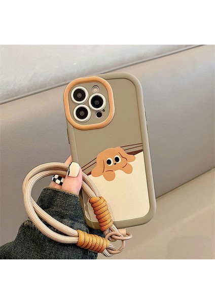 Apple iPhone 13 Pro Max Uyumlu Kılıf Zebana El Bilekli Cat And Puppy Silikon Kılıf Bej