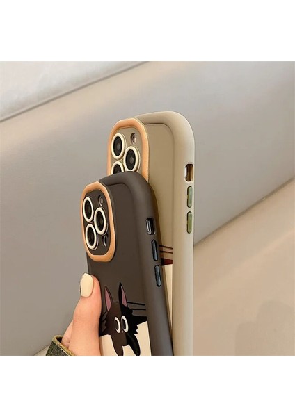 Apple iPhone 13 Pro Max Uyumlu Kılıf Zebana El Bilekli Cat And Puppy Silikon Kılıf Bej