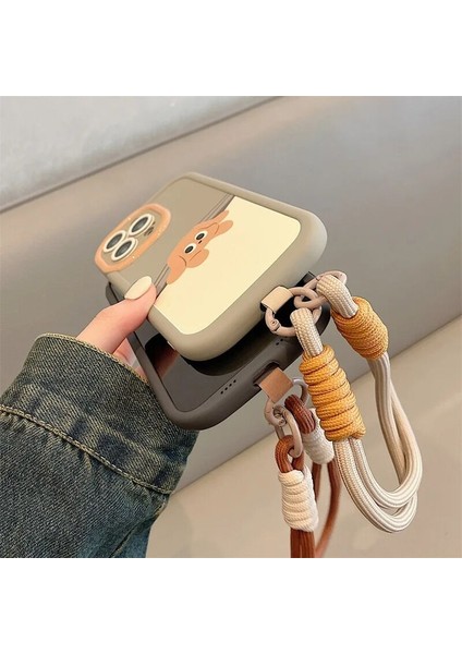 Apple iPhone 13 Pro Max Uyumlu Kılıf Zebana El Bilekli Cat And Puppy Silikon Kılıf Bej