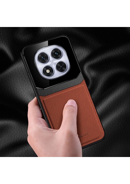 Xiaomi Redmi Note 14 Pro Uyumlu Kılıf Zebana Lens Deri Kılıf Kahverengi fiyatları