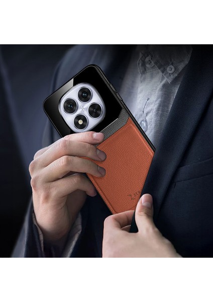 Xiaomi Redmi Note 14 Pro Uyumlu Kılıf Zebana Lens Deri Kılıf Kahverengi fırsatları