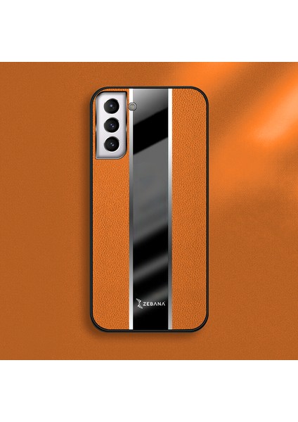 Samsung Galaxy S24 Uyumlu Kılıf Zebana Premium Deri Kılıf Turuncu fırsatları