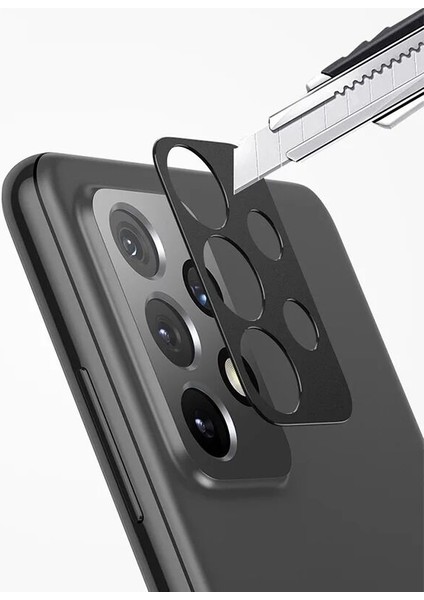 Samsung Galaxy A52 Kamera Lens Koruma Camı Siyah