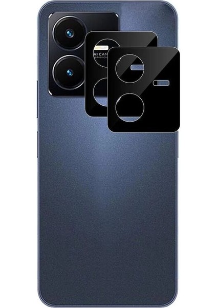 Vivo Y22S Kamera Lens Koruma Camı Siyah
