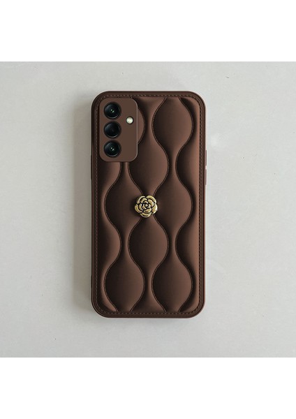 Samsung Galaxy A16 Uyumlu Kılıf Zebana Camellia Deri Kılıf Kahverengi modelleri