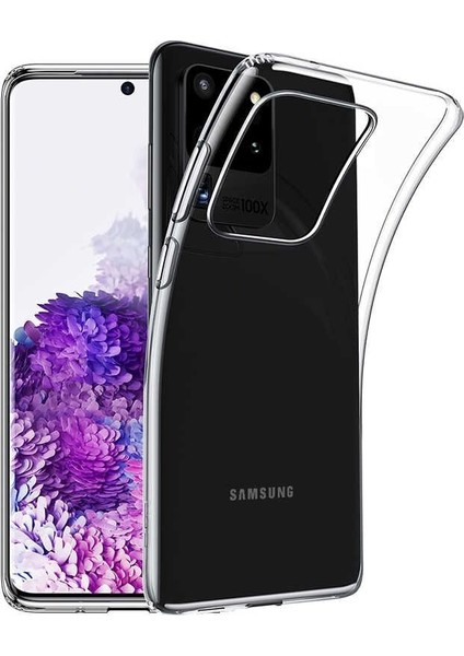 Samsung Galaxy S20 Ultra Uyumlu Kılıf Zebana Şeffaf Soft Silikon Kılıf Şeffaf