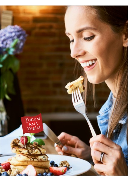 Tokum Ama Yerim Yazılı Çift Taraflı Yemek Kullanımlarına Uygun Pasta Kürdanı fırsatları