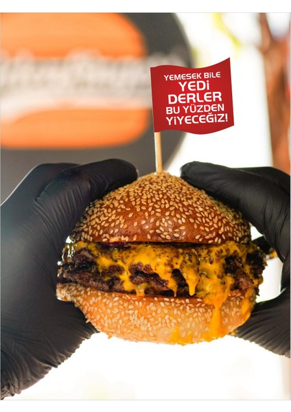 Yemesek Bile Yedi Derler Bu Yüzden Yiyeceğiz Yazılı Çift Taraflı Servis Kürdanı