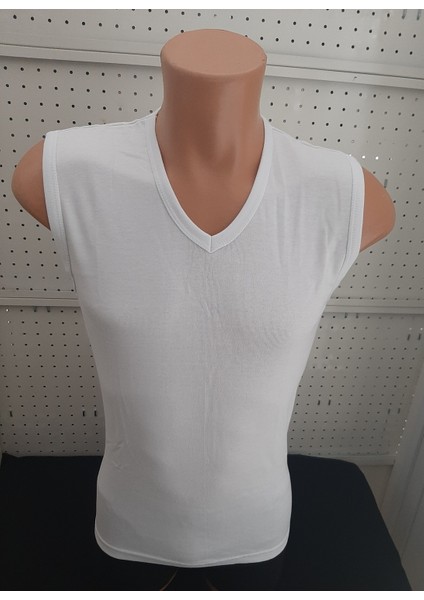 Erkek Sıfır Kol V Yaka Fanila S Beden Beyaz fiyatları