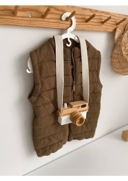 Kids Fermuarlı Dolgulu Şişme Triko Yelek