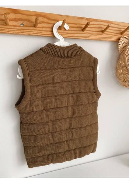 Kids Fermuarlı Dolgulu Şişme Triko Yelek modelleri