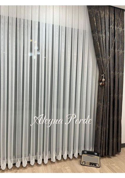 Taç Bambu Etek Nakış Tül Perde Seyrek Pile modelleri