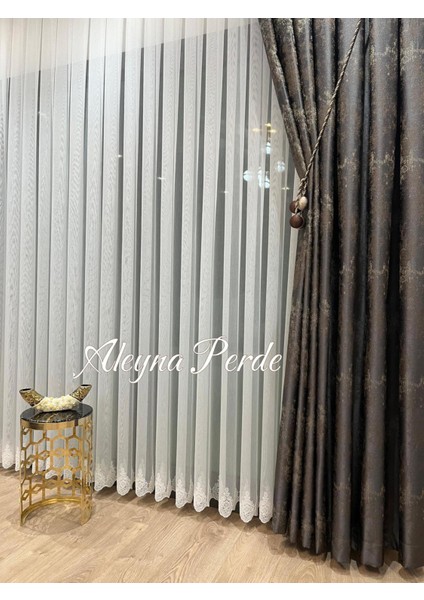 Taç Bambu Etek Nakış Tül Perde Seyrek Pile indirimleri