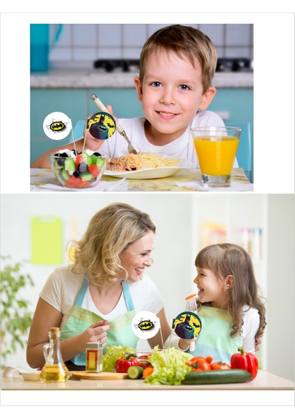 Batman Logo Baskılı Çift Taraflı Kahvaltı ve Yemek Kullanımlarına Uygun Servis Kürdanı