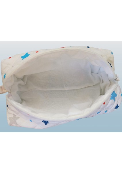 Yıldız Desen Pamuklu Kumaş Makyaj Çantası 22 x 10 x 8cm SYG-YLDZ02 modelleri