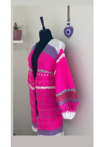 Hırka Uzun Elörgüsü Tasarım PULLU(90CM Boy)