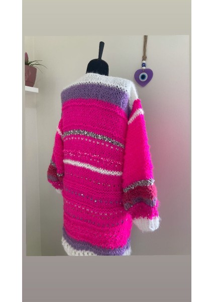 Hırka Uzun Elörgüsü Tasarım PULLU(90CM Boy)