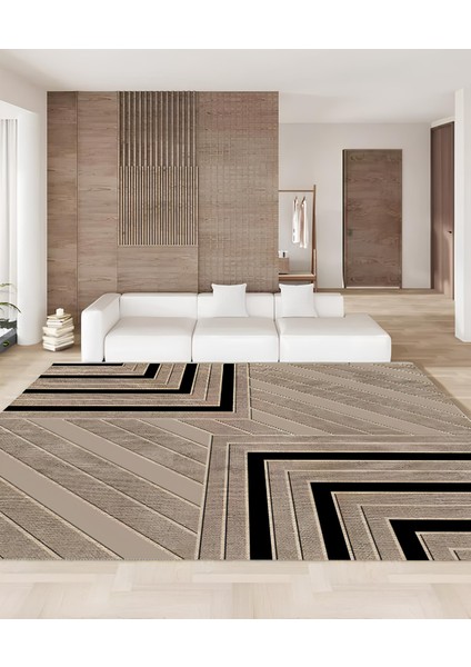 Modern Kaymaz Taban Halı Şık Salon Mutfak Koridor Halısı Vizon 4029