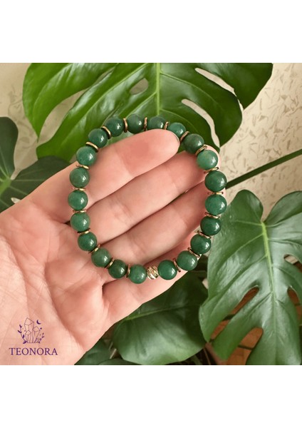 Aventurin & Hematit Doğal Taşlı Bileklik (8mm)