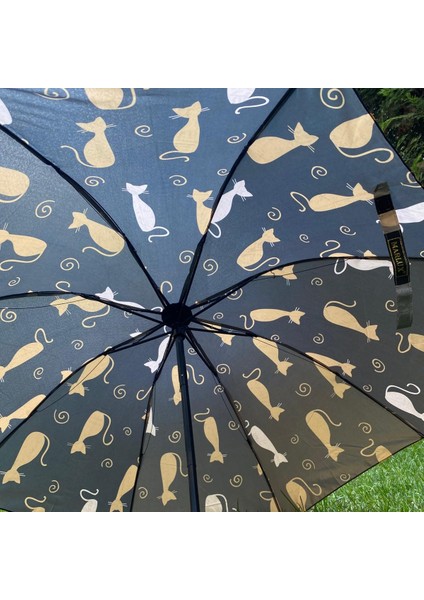 Gold Kedili Siyah Renk Yarasa Model Manuel Şemsiye fiyatları