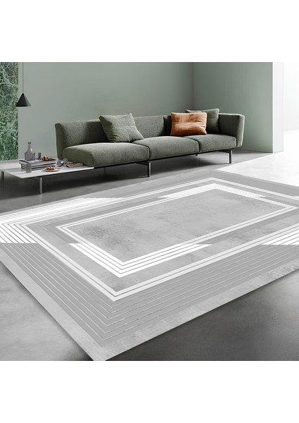 Modern Kaymaz Taban Halı Şık Salon Mutfak Koridor Halısı Beyaz 4033