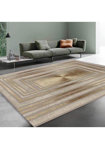 Modern Kaymaz Taban Halı Şık Salon Mutfak Koridor Halısı Gold 4024