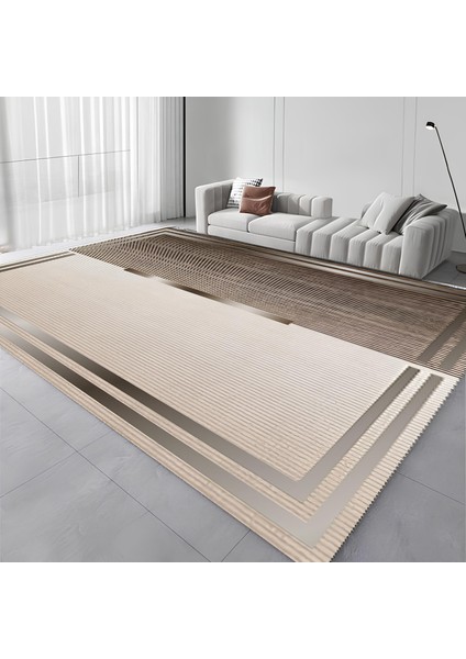 Modern Kaymaz Taban Halı Şık Salon Mutfak Koridor Halısı Vizon 4032