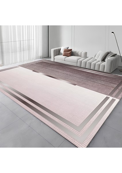 Modern Kaymaz Taban Halı Şık Salon Mutfak Koridor Halısı Pembe 4032