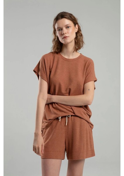 Bisiklet Yaka Triko Kadın T-Shirt 00019 modelleri
