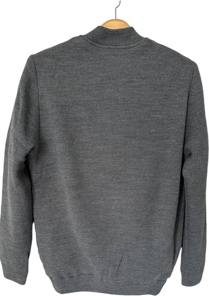 Erkek Triko Kapitoneli Bomber Yaka Mont