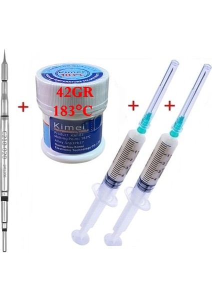 Oss Team Jbc C210-020 Havya Ucu Kimei Uyumlu Solder Paste 42 gr 183°C Flux Lehim Toplama 3 In 1