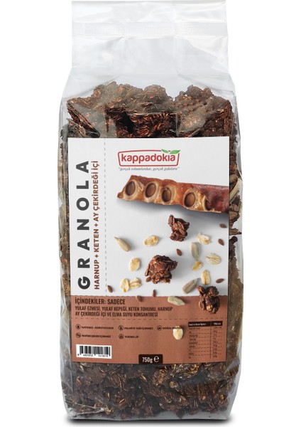 Ekonomik Boy Granola: Keten, Ay Çekirdek İçi, Harnup 750 Gr.