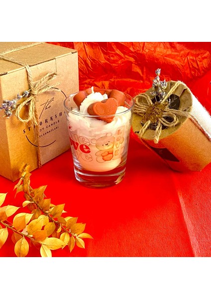 "aşkın Işığı" – Sevgililer Günü Hediyelik Dekoratif Özel Tasarım Papatya Kokulu Mum 250GR ❤️🕯