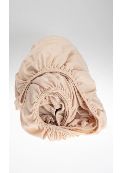 Jersey Penye Pamuklu 100 x 200 cm Tek Kişilik Lastikli Çarşaf Krem modelleri