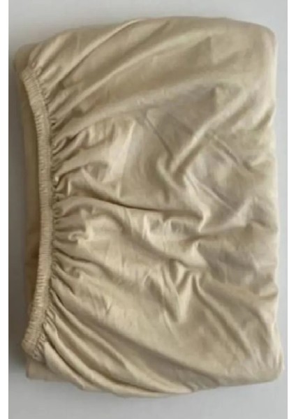 Jersey Penye Pamuklu 100 x 200 cm Tek Kişilik Lastikli Çarşaf Krem indirimleri