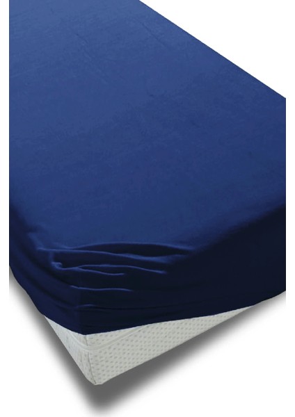 Jersey Penye Pamuklu 100 x 200 cm Tek Kişilik Lastikli Çarşaf Lacivert