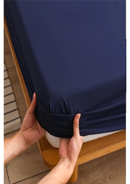 Jersey Penye Pamuklu 100 x 200 cm Tek Kişilik Lastikli Çarşaf Lacivert modelleri