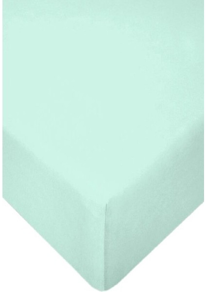 Jersey Penye Pamuklu 100 x 200 cm Tek Kişilik Lastikli Çarşaf Açık Yeşil