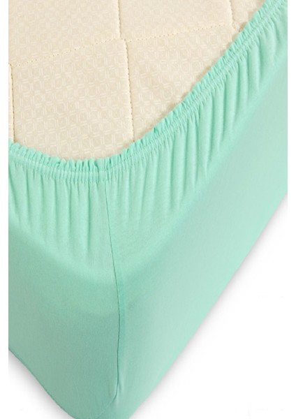 Jersey Penye Pamuklu 100 x 200 cm Tek Kişilik Lastikli Çarşaf Açık Yeşil fırsatları