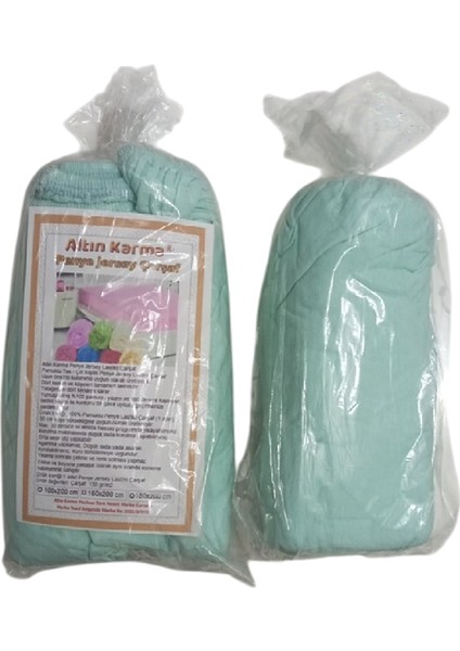 Jersey Penye Pamuklu 100 x 200 cm Tek Kişilik Lastikli Çarşaf Açık Yeşil indirimleri