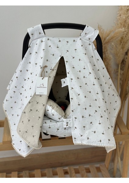 Çift Taraflı Puset Örtüsü+Puset Minderi+Puset Çarşafı 3'lü Set Taş Hindiba fiyatları