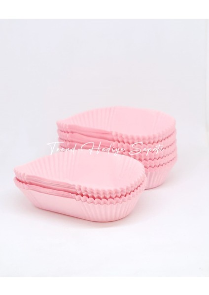 200 Adet Büyük Boy Pembe Muffin, Cupcake, Kek Kalıbı, 8.5x4 cm