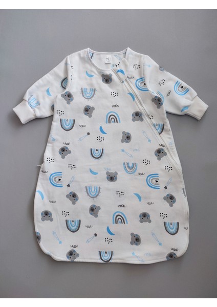 %100 Pamuk Pazen Bebek Uyku Tulumu Oeko-Tex Sertifikalı Alt Değiştirmeye Uygun Fermuarlı Torba Tulum