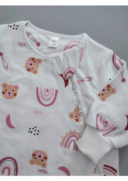 1 Tog Pamuk Pazen Bebek Torba Uyku Tulumu - Oeko-Tex Sertifikalı, Komple Fermuarlı