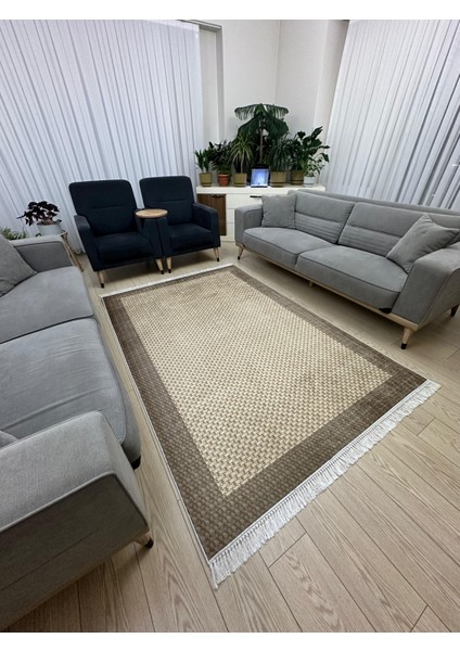 dijital Baskı Yıkanabilir Kaymaz Taban Halı Ince Yazlık Dekoratif Salon ve Oturma Odası Halısı