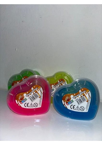 Özel Kalpli Kutu Ele Yapışmayan Renkli Hazır Kutulu Slime Seti