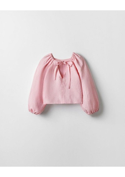 Kız Çocuk Keten Viskon Bluz Ispanyol Pantolon Alt-Üst Takım modelleri