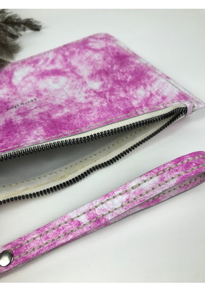 Clutch Çanta Pembe Beyaz